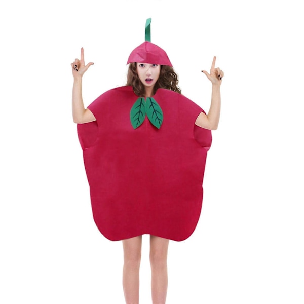 Aikuisten hedelmäpuku Naamiaisasu Uudelleenkäytettävä Suloinen Ruoka Cosplay-asut Hattu-asulla Yhteensopiva Juhlien Festivaalien Roolileikkien Karnevaalin kanssa Apple