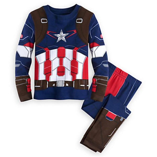 Reed Jentebarn Pyjamas Superhelt Bomullsbarn Småbarn Tegneserie PJs Nattøy Captain Americ Captain America 3 Years