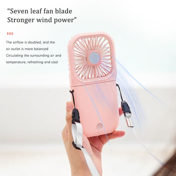 Mini sammenklappelig halsventilator - USB - Ultra bærbar - Lydløs - Multifunktionel - Sort
