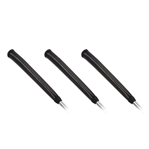3X Wrap Golf Grip Ren Håndlavet Lædermateriale Standard Golfkøllegreb Puttergreb-Sort Black
