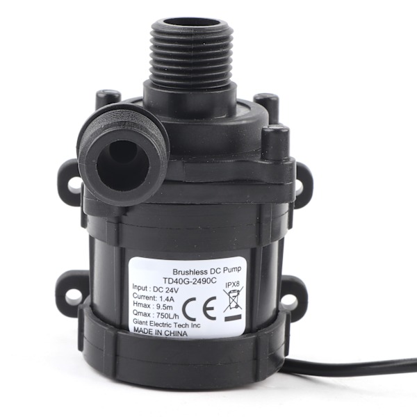 DC 24V 750L/H Ultratyst borstlös minivattenpump