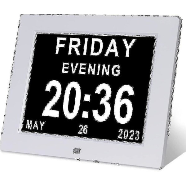 Demensklocka Alzheimers klocka Stor digital kalenderklocka för seniorer,klocka med dag och datum F