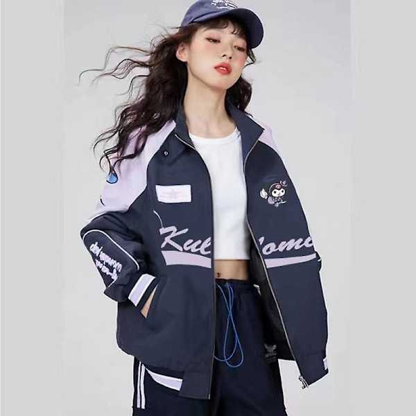 2023 Y2k Sanrio Kuromi Jacka Söt Min Melodi Cinnamoroll Biker Punching Dam Lös Racing Jackor Dam Casual Present Min Melodi Jacka My Melody Jacket m 45-50kg