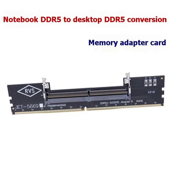 6X DDR5 bærbar til stasjonær minneadapterkort Minne RAM-kontaktadapter DIMM-kort SO-DIMM til PC-datamaskinkonverterer