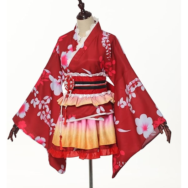 Pige Kimono Cosplay Sommerfestival Yukata Awakening Maki Kimono red L