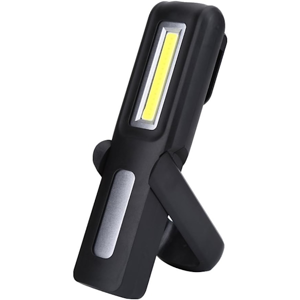 COB ficklampa USB uppladdningsbar bärbar med hängande krok Black