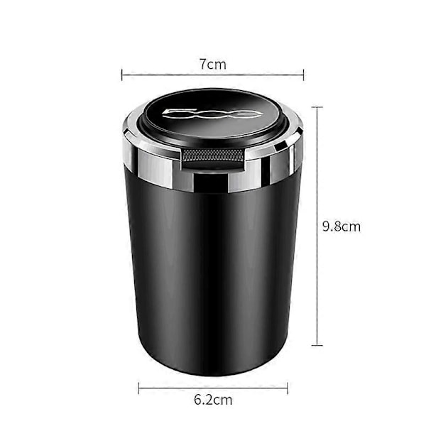 Auton tuhkakupit, tuhkakuppitarvikkeet ajoneuvoihin, auton tarvikkeet, uutuus Fiat 500 500l 500x 500e Abarth sähköautoille, ruostumaton teräs 500 black