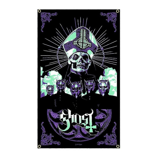90x150cm Ghosts Ruotsalainen metalliyhtye Lippu Banneri Koriste Gobeliini FLAGCORE as the picture32717 60 x 90cm