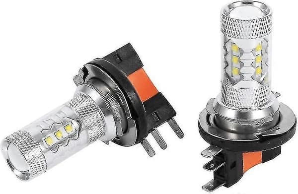H15 LED-frontlyspærer 80W Klar Hvit DRL Erstatning 2-pakning