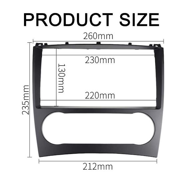 9-tums bilramfästen för C-klass W203/ W203 Radio GPS Android Audio Dash Panel Kit Black