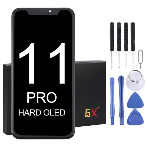 GX OLED-skærm med ramme til iPhone 11 Pro (sort) Black