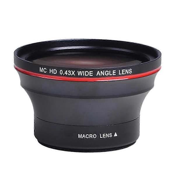 58mm 0.43x Professionell HD Vidvinkelobjektiv (med makrodel) för 70d 77d 80d 90d Rebel T8i T7 T7i T