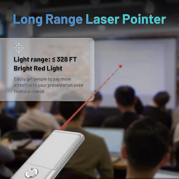 Presentationsklicker Laserpekare för presentationer, luftmus med rött ljus för , Windows, OS An