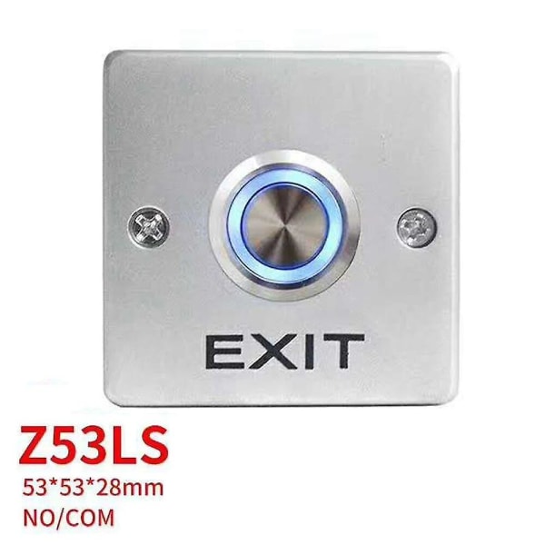 Bakgrundsbelysning zinklegering grind dörr utgångsknapp utgångsknapp för dörrtillträdeskontrollsystem dörrtryckning utgång dörröppningsknapp strömbrytare Z53LS
