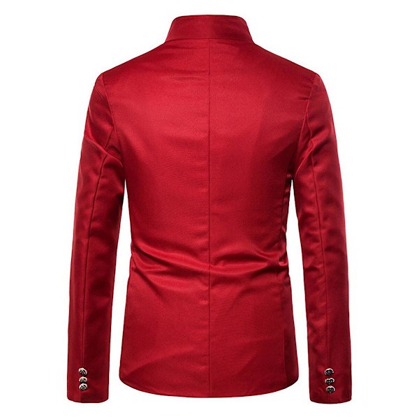 YOUTHUP Herre Formel Habit Dobbeltknappet Ensfarvet Retro Bryllupsscene Kjole Red 3XL