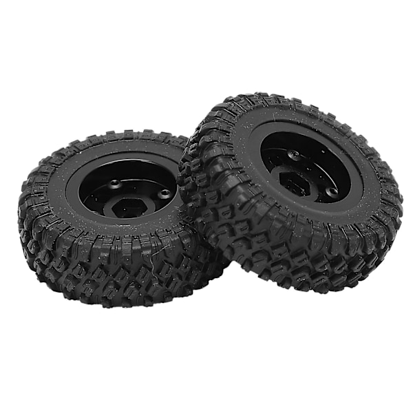 2pcs Beadlock Vehicle Wheels Metal Elliptical Micro Crawler Tires For Scx24 90081 1/24 Climbing Model Carblack