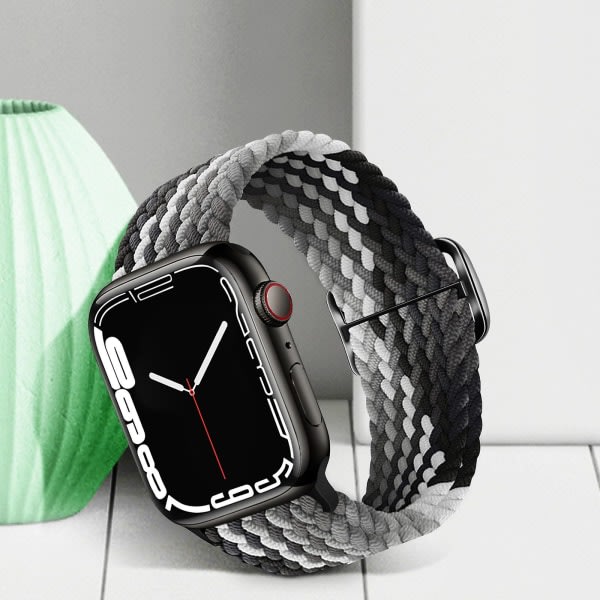 Kompatibel med Apple Watch -rem 41 mm / 40 mm / 38 mm flätad nylon mörkgrå