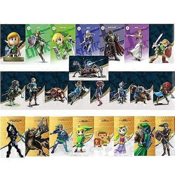 25 NFC-kortin setti Amiiboille Zelda-sarjasta, The Legend of Zelda Breath of The Wild, yhteensopiva Switch/Switch Lite Wii U:n kanssa