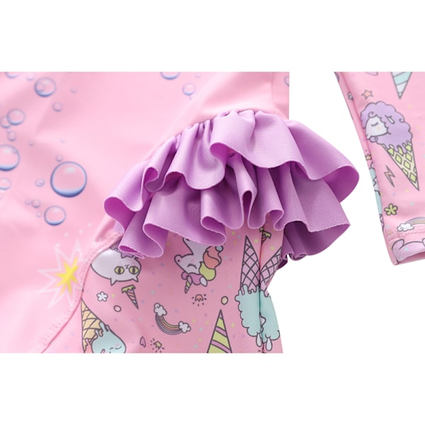 Piger En Delig Badedragt Langærmet Badedragter Pink Rød Pink Red S