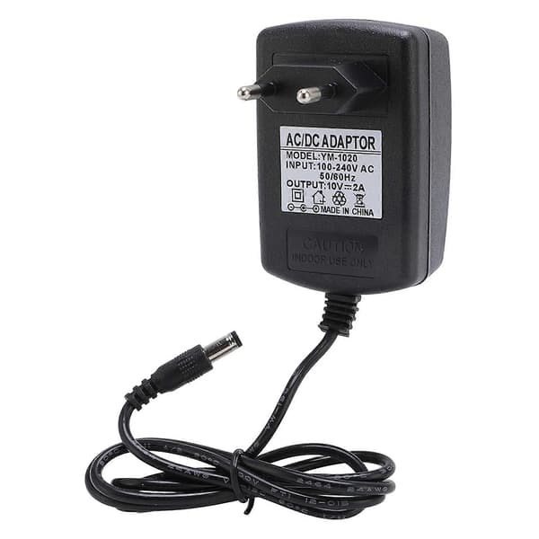 10V 2A strømadapter for LED-skilt, sikkerhetskameraer, spillkonsoller, EU-plugg, 5,5x2,5 mm