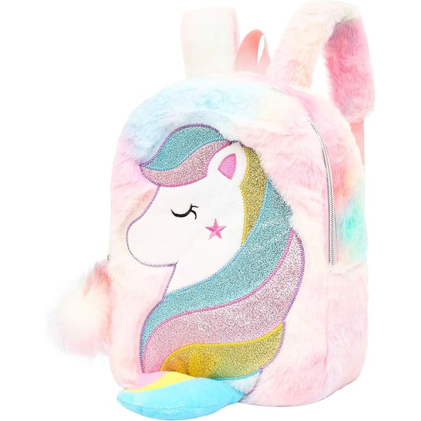 Plush Unicorn Reisesekk for Småbarn - Rosa