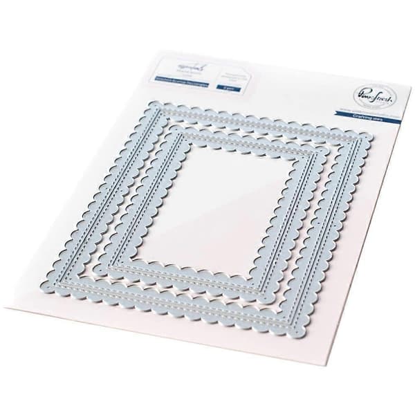 PINKFRESH DIE S, Stitched Scallop Rectangles