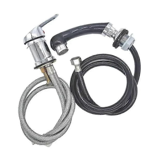 Frisørkran servant med blandebatteri og slange 80cm