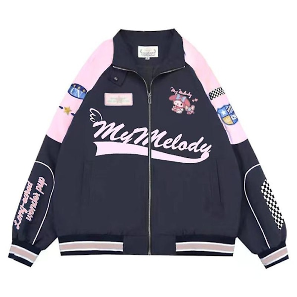 2023 Y2k Sanrio Kuromi Jakke Sød My Melody Cinnamoroll Biker Punching Dame Løstsiddende Racing Jakker Dame Casual Gave My Melody Jakke My Melody Jacket xl 55-60kg