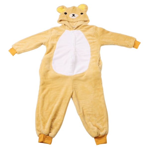 Tegneserie One Piece Pyjamas Sød Flannel Bjørn Pels Onesie Dyre Pyjamas til Børn Hjem Gul 105/47.2in