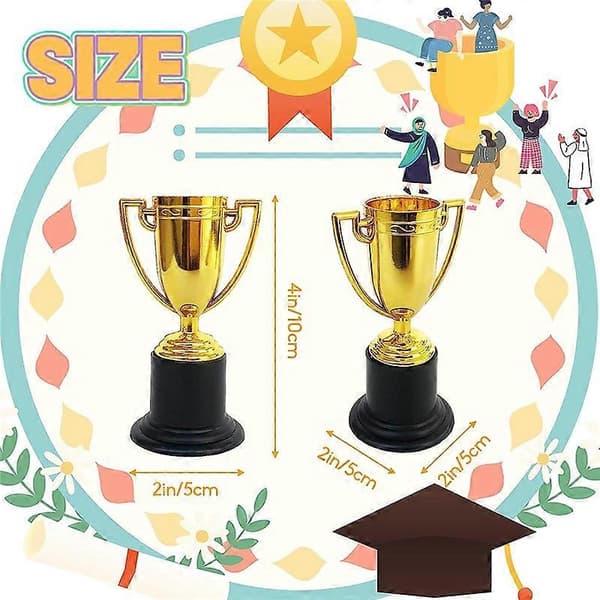 24-pakke Mini Trofæ til Børn Priser, Plastik Guld Præmie Trofæ Kopper 64 plastic