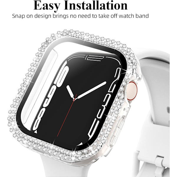 Kompatibel med Apple Watch med skärmskydd i härdat glas Svart/Klar Svart/klar 41 mm
