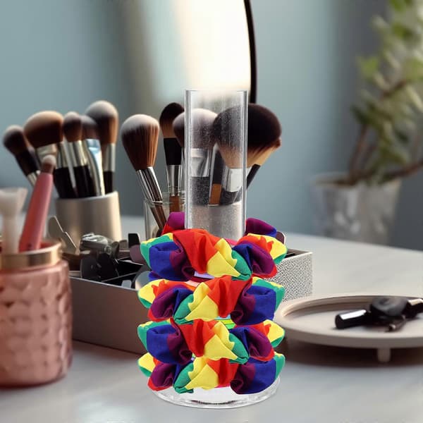 Akryl Scrunchie Hållare Stativ Flickor Klar Scrunchy Torn Hårband Organizer