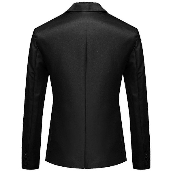 VAWAN Herr Business Casual En Knapp Skårad Revers Enfärgad Kostymkavaj Black XS