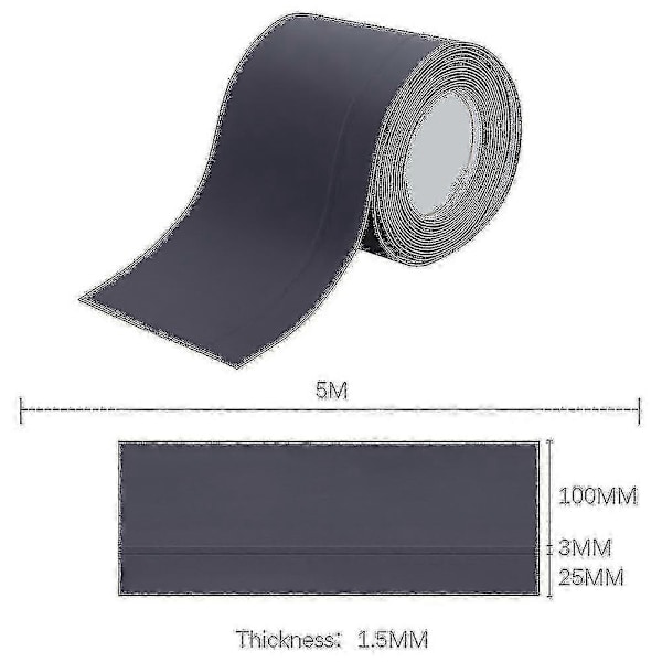 5m Itseliimautuva Sokelikoriste Seinärajatarra Dark Grey 50 x 20 x 1 mm