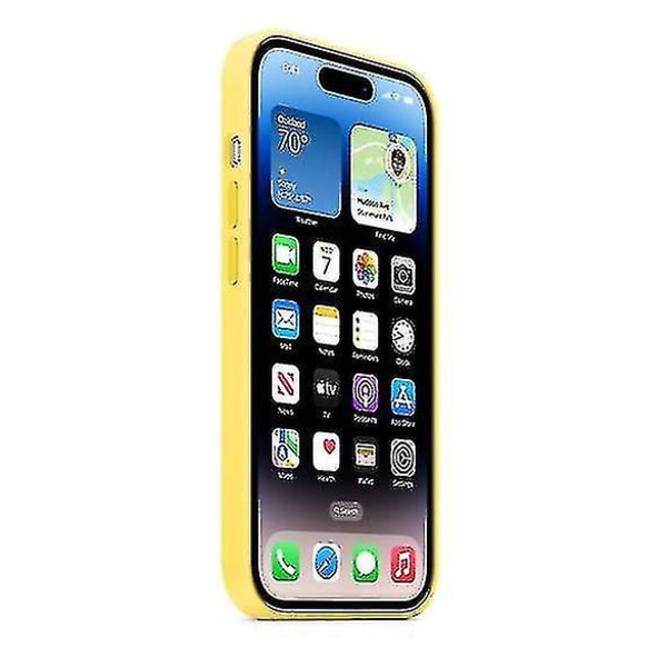 Silikonfodral till phone case som passar till Iphone 14pro Canary Yellow