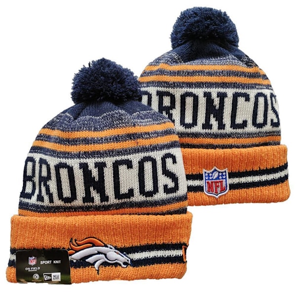 NFL Unisex Varmfodrad Stickad Mössa i Amerikansk Fotbollsstil - One Size Fits Most Denver Broncos