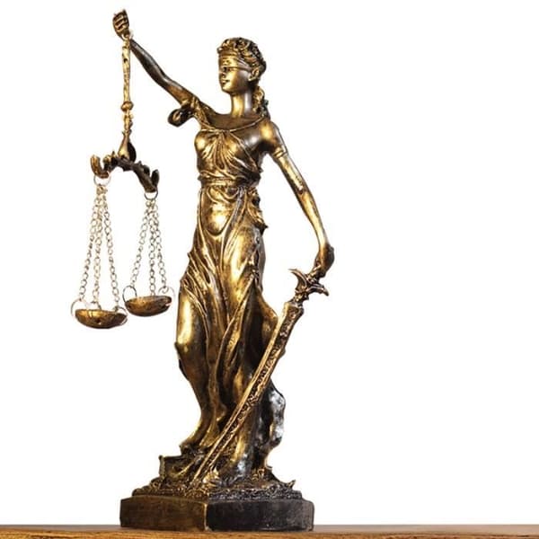 Staty - Brons - Justitia - Antikbrons - Harts - Inomhus - Klassisk