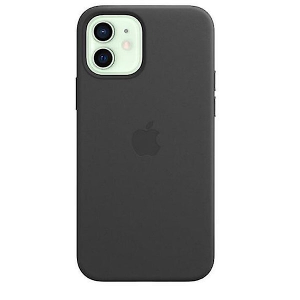 Lær Telefondeksel For Iphone 12/12 Pro Lærdeksel Med Magsafe Black