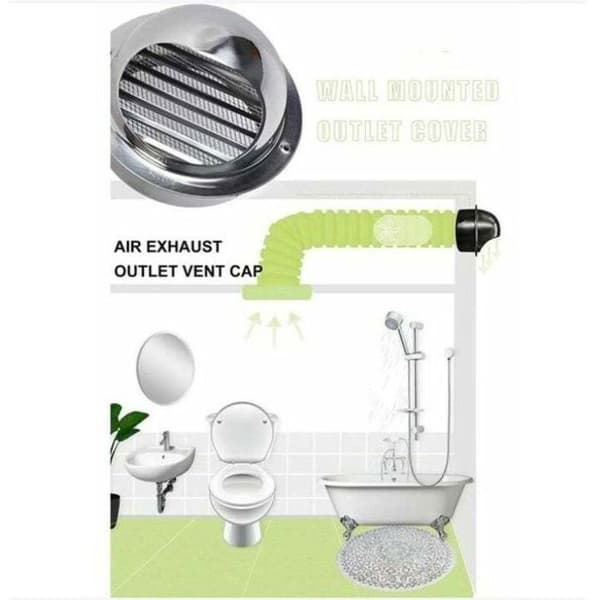 Rund ventilationsrist - ZOR® - 120 mm - 304 rustfrit stål - Rustbestandig - Til emhætter