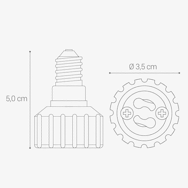 4x Sokkeladapter - E14 til GU10 sokkelkonverter - Bajonetfatningslampeholderadapter til halogen LED-pære