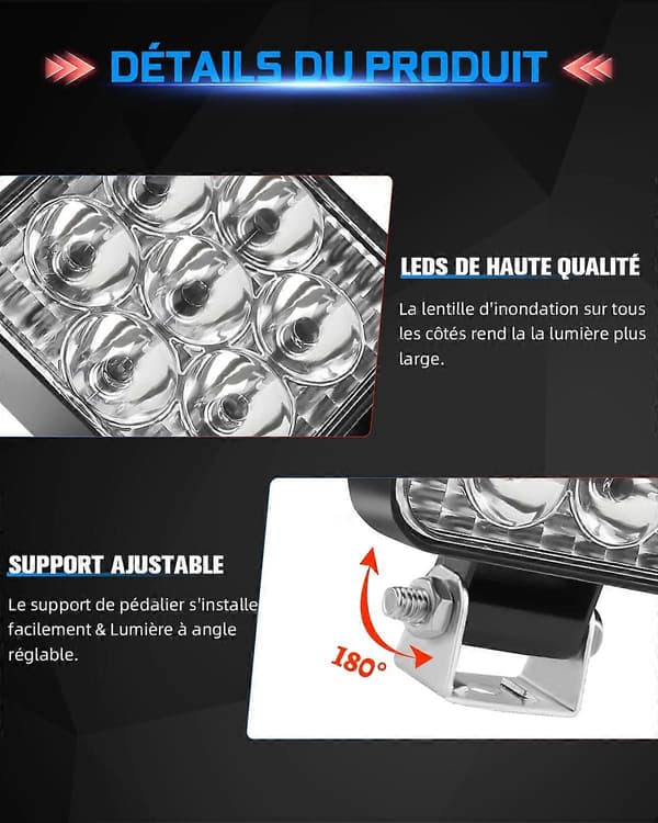 12v 24v Led Arbejdslampe, Mini Led Arbejdslampe