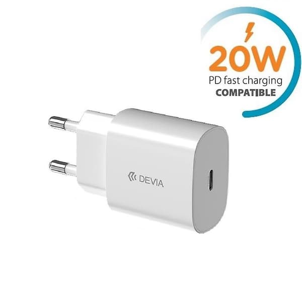 Hurtigoplader til iPhone / Samsung 20W PD USB-C Vægoplader