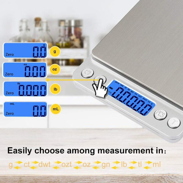 [KK] Digital kitchen scale with USB charger, professional digital scale with 9 unit conversions, tare function