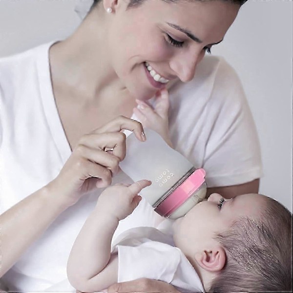 Comotomo Natural Feel Baby Bottle (150 ml, Rosa, 2-pack)