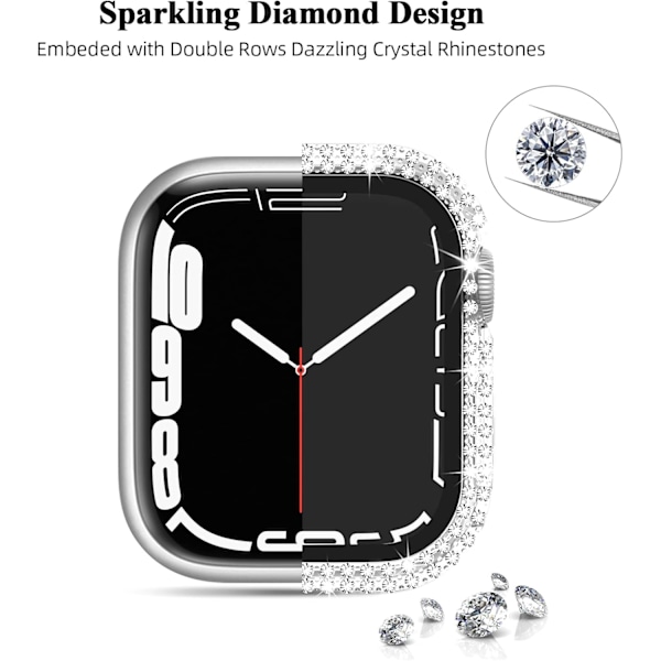 Kompatibel med Apple Watch med skärmskydd i härdat glas Silver/Silver Silver/Silver 40 mm