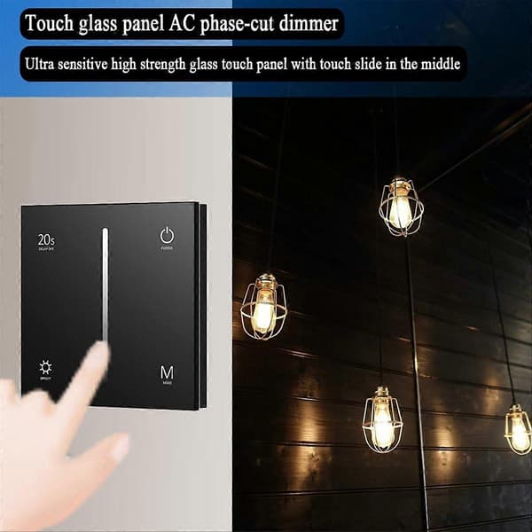 AC Triac lysdæmper Ultra Sensitive Glas Touch 86 Panel Fade Mode, A