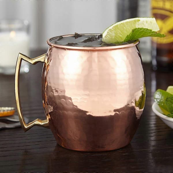 4 krus Moscow Mule krus i solid hamret kobber