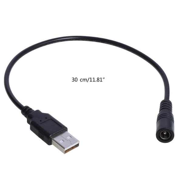USB til DC strømkabel, DC5.5x2.1mm hun USB han DC5V strømforsyning opladningsadapterkabel til USB-blæser/højttaler Multicolor