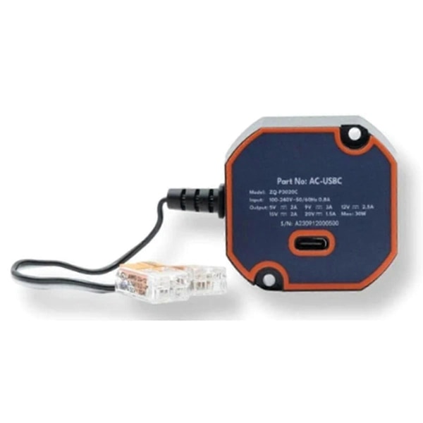 AC til USB C Adapter Innfelt Veggmontert Strømforsyning for USB-C Nettbrett 5-20V med Utgang 30W Lader As Shown
