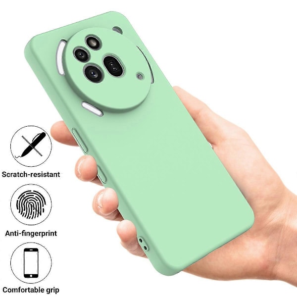 För Nothing Phone (3a) Pro Flytande Silikon Skal Telefon Baksida med Handrem - Multicolor Green